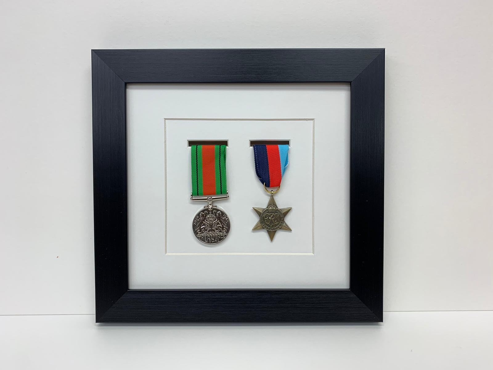 Military / War / Sports Medal 3D Box Picture Frame Fits Two Medal